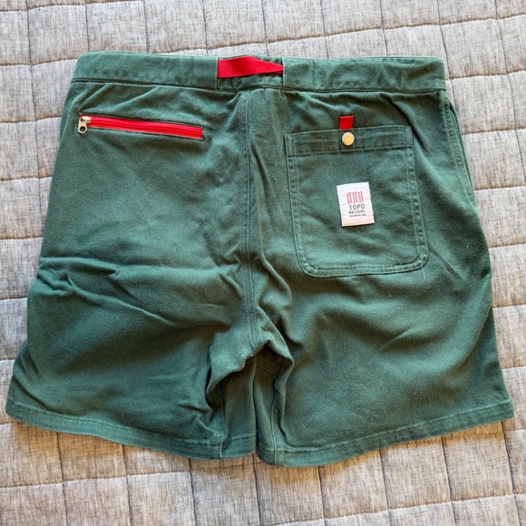 Topo Designs Belted Climb Shorts - Mens L - Green - Waist Canvas Hiking - Picture 3 of 3